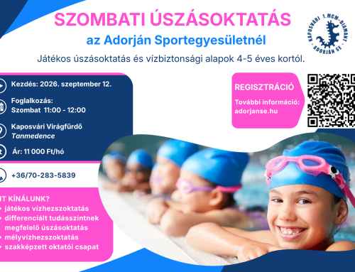 Szombati úszásoktatás indul az Adorján Sportegyesületnél!